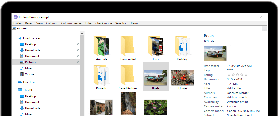 ShellBrowser WPF start screenshot