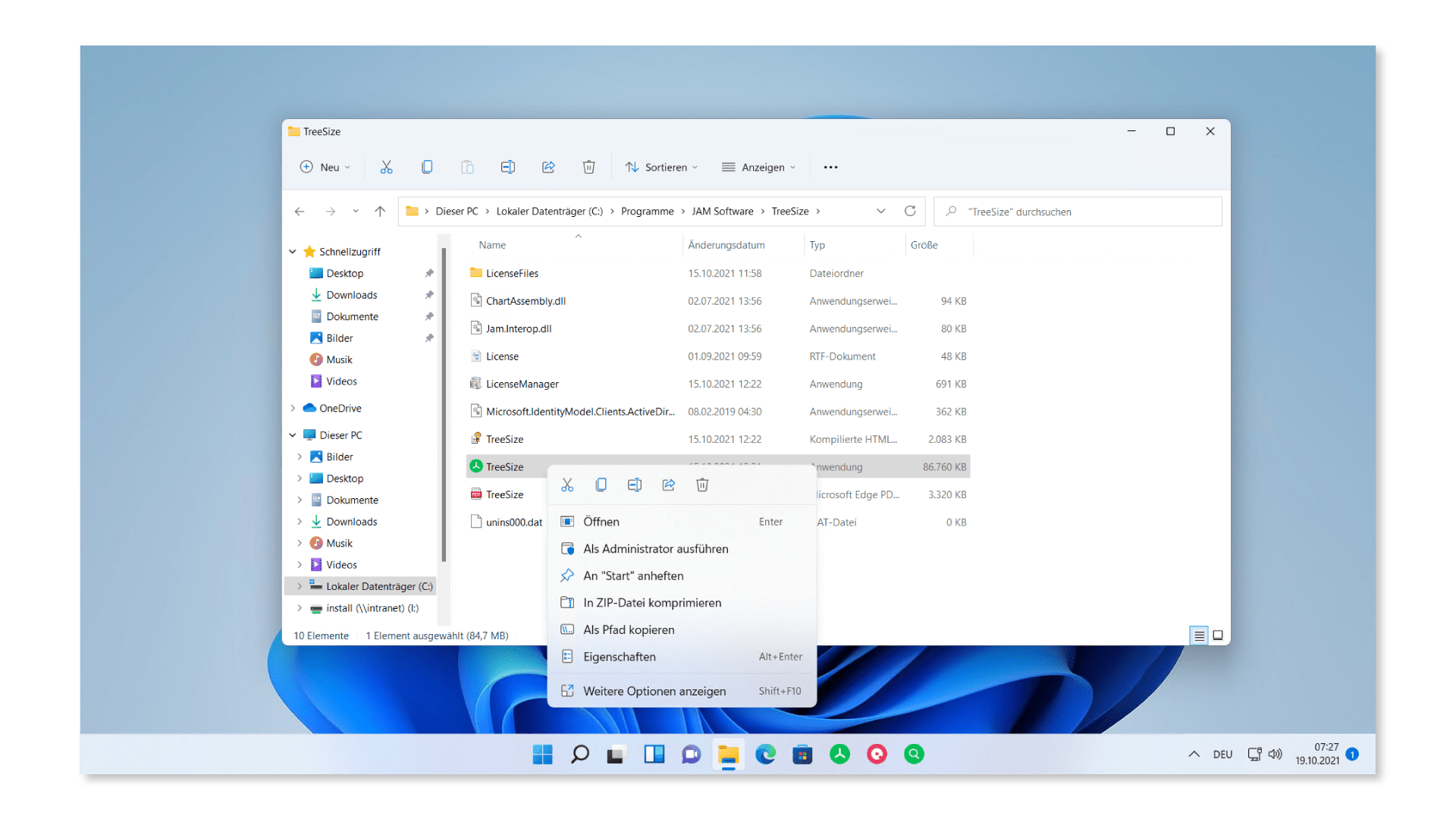 Windows 11 Dateiexplorer Kontextmenü