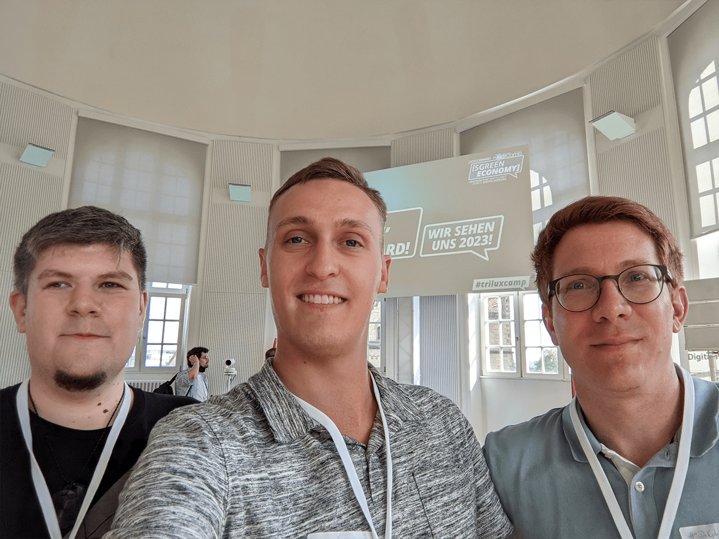Marc, Hendrik und Daniel für JAM Software beim Tri-Lux Barcamp 2022