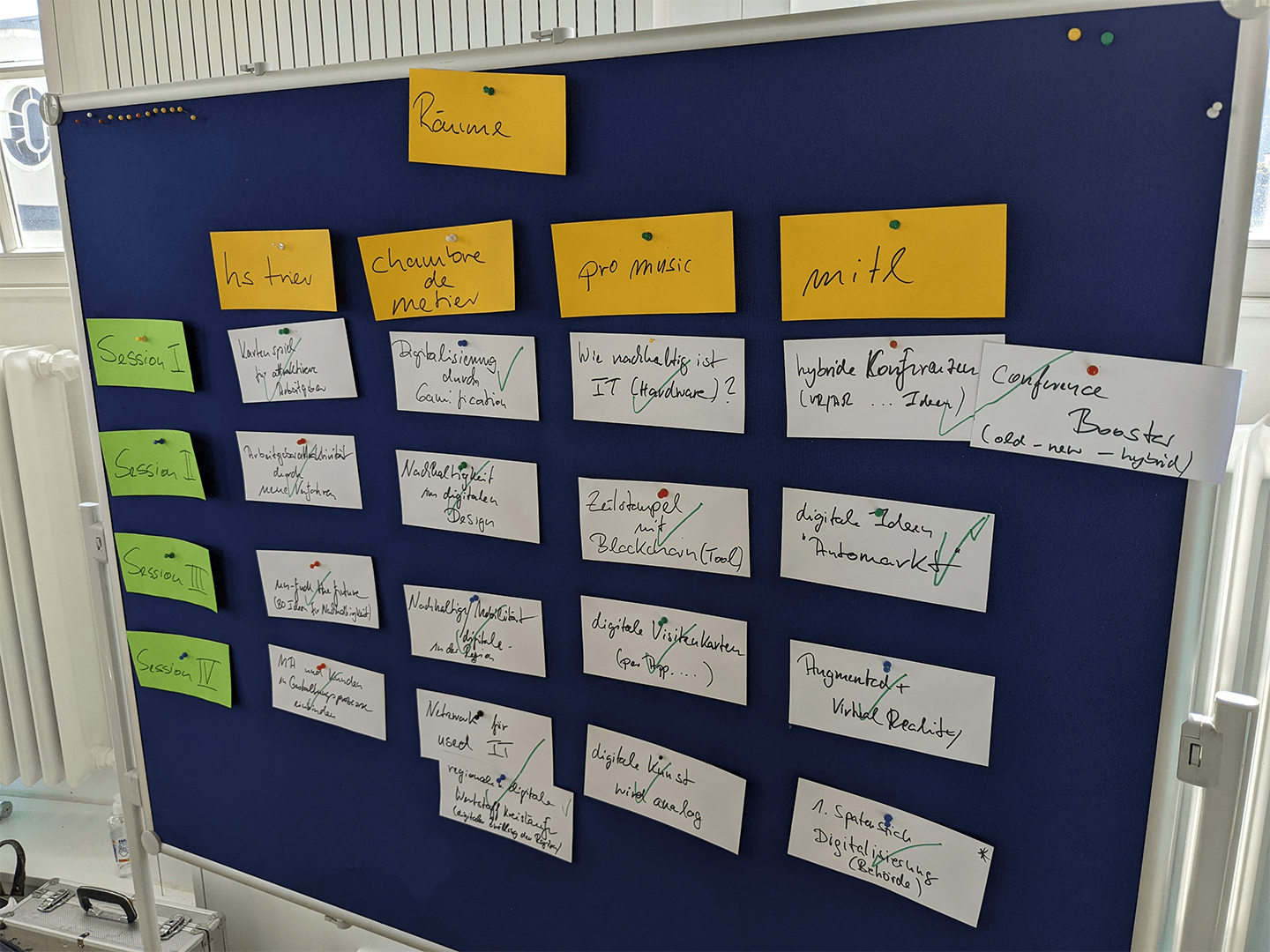16 verschiedene Sessions mit interessanten Themen beim Tri-Lux Barcamp 2022
