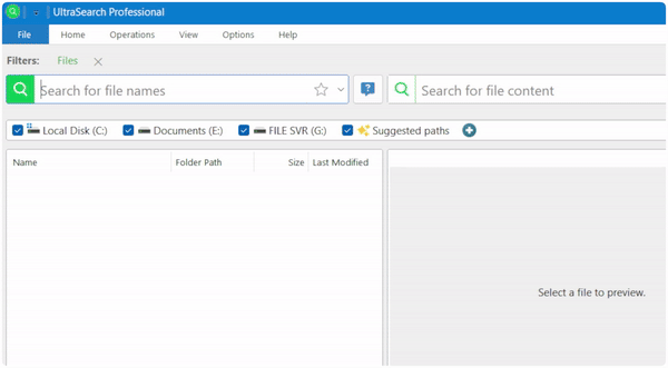 UltraSearch file search preview