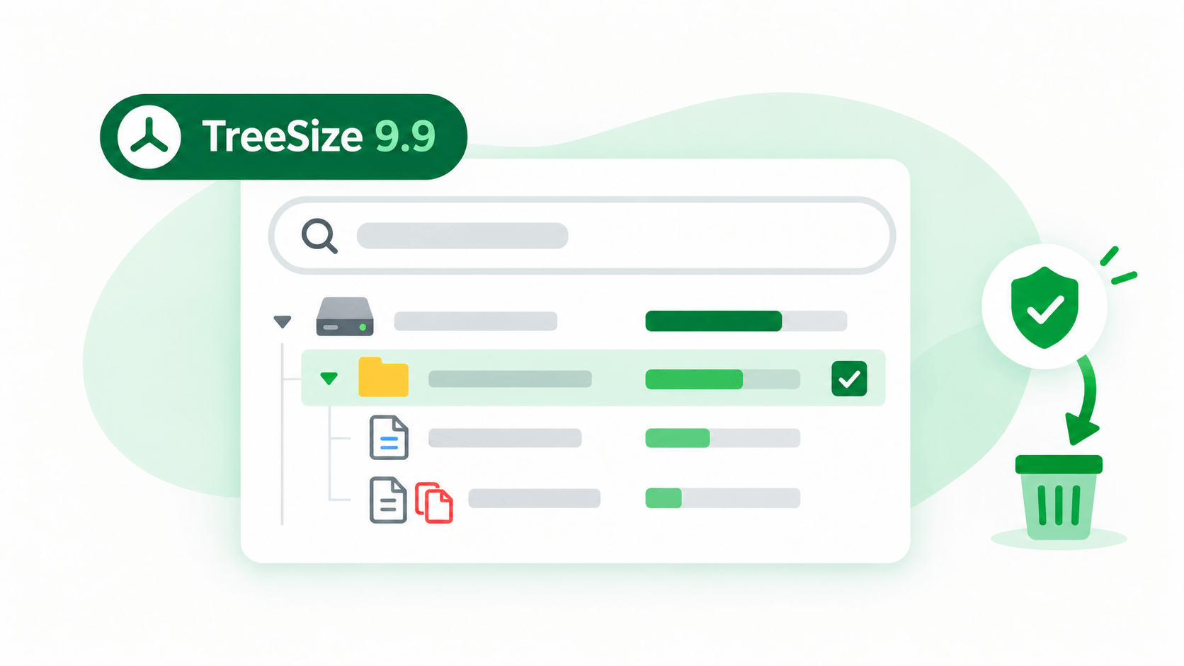 The image shows the benefits of the new TreeSize version