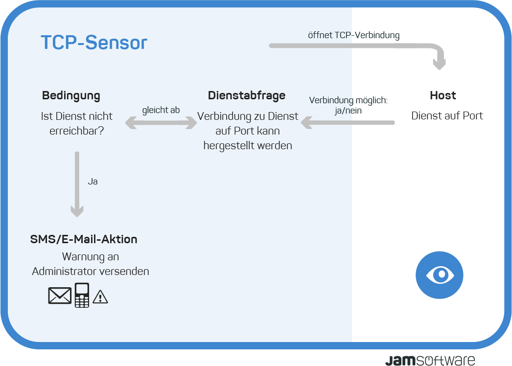 Visualiierung ServerSentinel TCP-Sensor